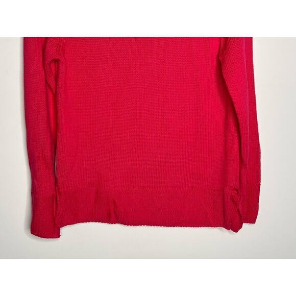Amina Rubinacci Open Knit Long Sleeve Sweater Cotton Fuchsia Pink Womens Size 38 - Picture 4 of 7